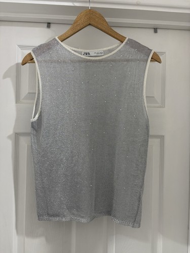 Women zara metallic mesh - zara,