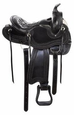 Premium Leather Western Horse Saddle Gaited Bars Memory Foam Padded Seat 10"-18"