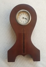 Art Deco Balloon Rocket Mantel Clock Stylish Mahogany Case Wood Inlay Antique