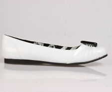 BNIB UNDERGROUND 'Sidney' Womens White Patent Leather Buckle Flat Shoes X3D