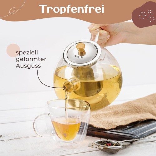 Glass tea pot fine mesh - tea,