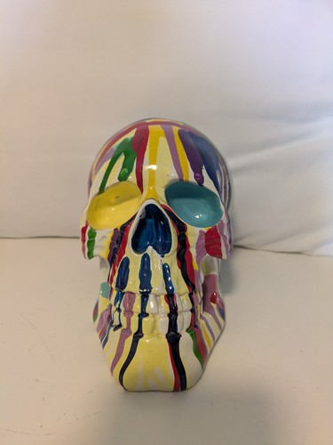 Multicoloured ceramic skull - multicoloured,