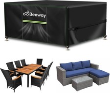 BEEWAY GARDEN FURNITURE COVER WITH AIR VENT WATERPROOF PATIO RATTAN SOFA COVER