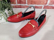 RIVER ISLAND RED LOAFERS UK 4 EU 37 LEATHER HORSEBIT SLIP ON CASUAL WOMENS SHOES