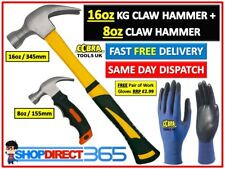 2 x Quality Claw Steel Hammer Set 8oz 16oz Hammer Fibreglass Nail DIY Carpenter