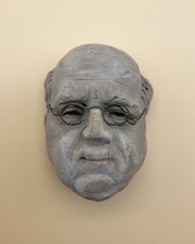 Vintage Ca.1960s Handmade Clay Portrait Sculpture of Sir Winston Churchill