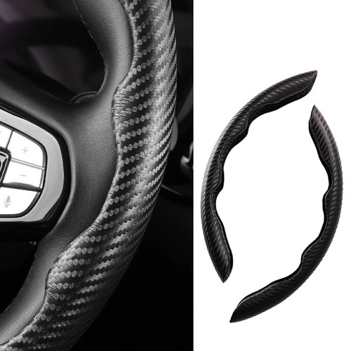 2pcs carbon fiber black car - carbon,