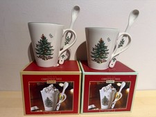 Spode Mug And Spoon Set Christmas Tree hot chocolate hug in a mug boxed 2 availa