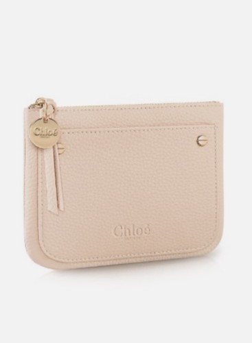 Chloe pink leather pouch - pink,