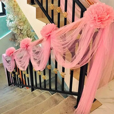 10M Organza Tulle Sheer Fabric Backdrop Curtain, Modern Organza Outdoor Party De