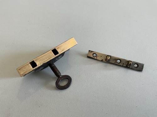 Antique box lock and - lock, key