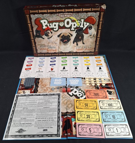 Pugopoly pug dog board game - dog,