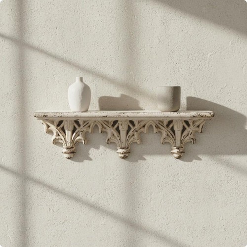 Carved display shelf - carved,