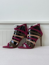 BN Zara Suede Strappy Heels in Hot Pink / Multicoloured UK 4 EUR 37
