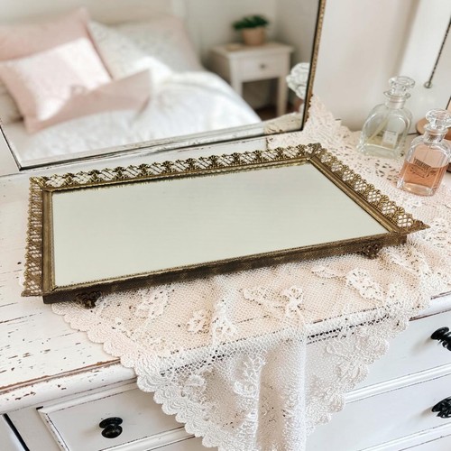 Vtg ornate brass framed - ornate,