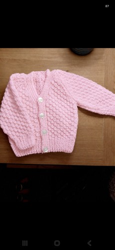 Babies hand knitted cardigan - hand,