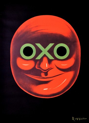 Red oxo face black background - oxo,