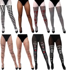 ADULT HALLOWEEN TIGHTS FANCY DRESS COSTUME ACCESSORY LADIES WOMENS CHOOSE STYLE