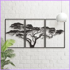 3pcs Black Metal Wall Art