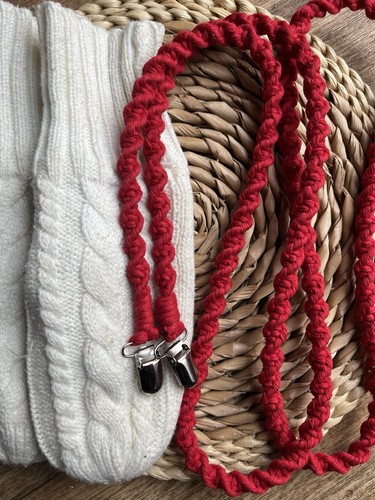 Long handmade red - red, mitten