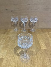 4x Vintage Cut Glass Wine