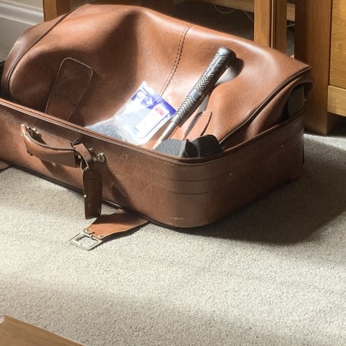 Vintage tan faux leather - vintage,