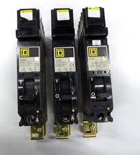 3 x Square D SFA1063A 63 Amp 240V AC Single Pole I-Line Panel Board MCCB 63A