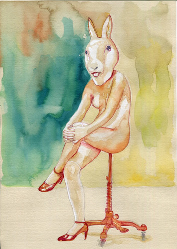 White rabbit framed - rabbit,