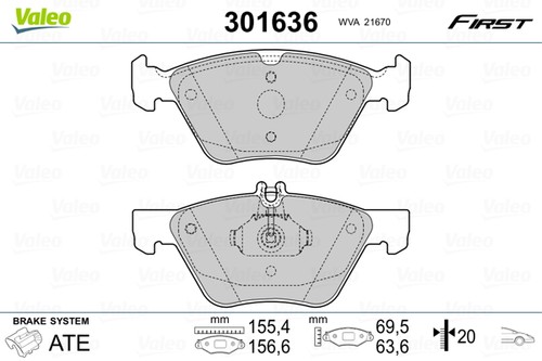Valeo 301636 brake - brake, pad