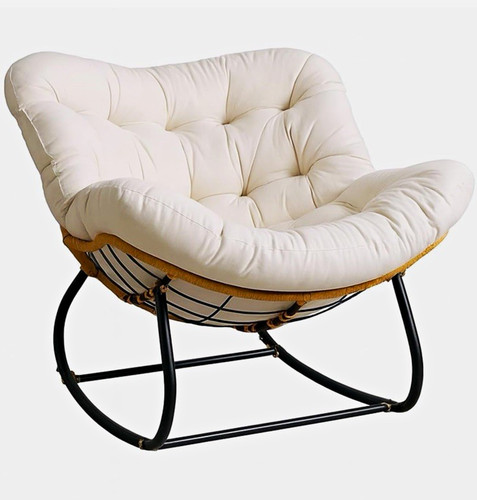White padded rocking chair - padded, w/