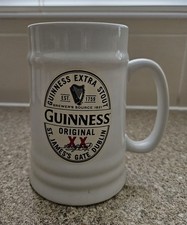 "GUINNESS" ORIGINAL ST JAMES'S GATE DUBLIN WHITE CERAMIC TANKARD Mug