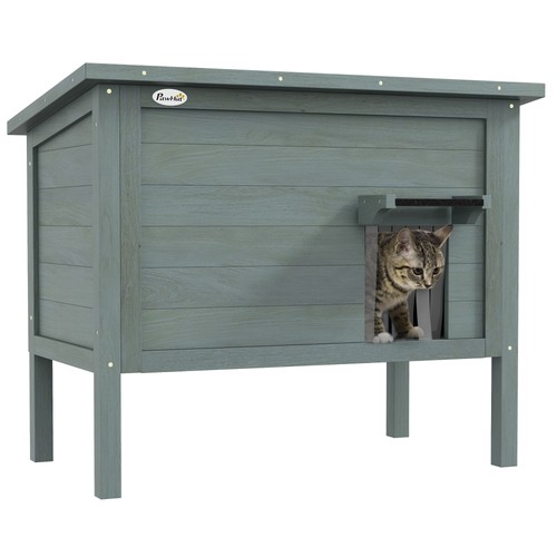 Pawhut outdoor feral cat house - pawhut,