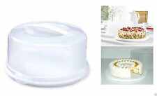 Plastic Cake Box Round Cake Storage Carrier Container Clear Lockable Lid Cover