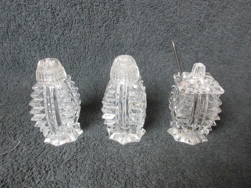Cut glass cruet set - cut, set,