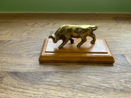 Vintage solid brass bull - solid,