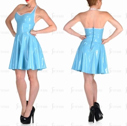 Latex dress halter sweat - latex, sweat-heart