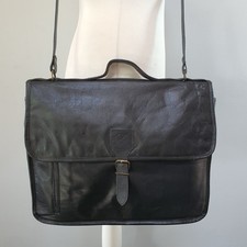DOLCIS Black Leather Briefcase