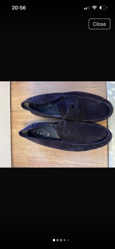 Tod navy suede shoes - suede, size