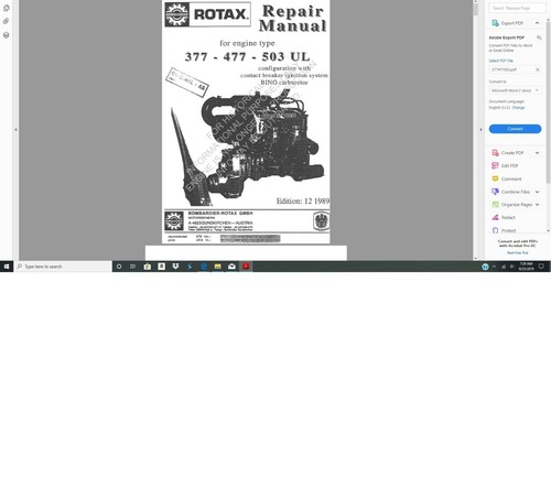 Rotax service overhaul - service,