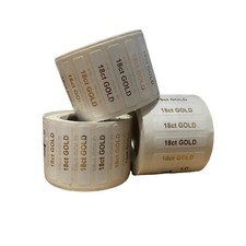 Jewellery Labels  Self Adhesive 18 Carat Gold Labels 30mm x 6mm 1000 Labels