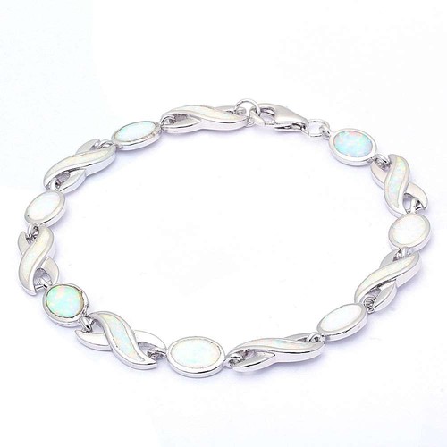 White fire opal - white, infinity
