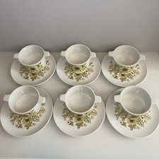 Hostess Tableware Debutante Soup Bowls & Plates (x6) Retro Vintage Floral Flower