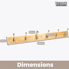 Coat Rack Wall Mounted Wooden, Pine White Clothes Hanger, Coat Hooks Wall/Door