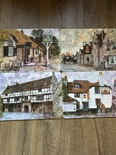 Set Of 4 Vintage Cork Backed