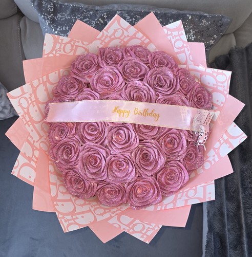 Handmade ribbon rose eternal - rose,