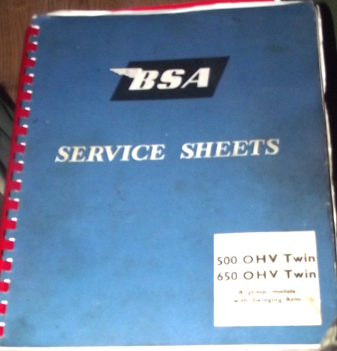 Bsa service sheets 500 - bsa,
