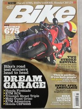 Bike Magazine - February 2009 - Triumph 675, Aprilia SXV550 v TDR250, Blade, RC8