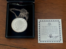 Sterling Silver Birmingham Mint Elizabeth II Silver Jubilee Medal, Chain Box & C