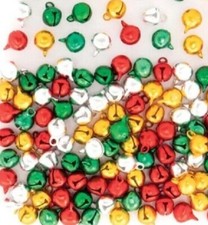 Christmas Craft Bells Small Metal 9-10mm Thread Link x40 Xmas Decorations Charms