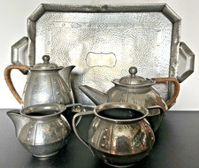 Walker & Co homeland pewter tea service and tray
